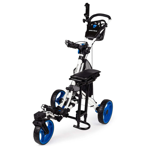 Founders Club Swerve 360 Swivel Wheel Qwik Fold Golf Push Cart with De