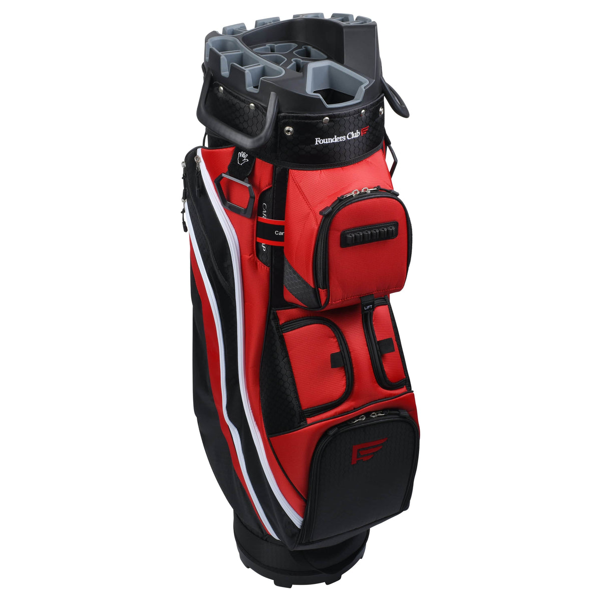 Founders Club 4th Generation Tour Series Club Lock Organizer Golf Cart Bag for Men with 14 Way Anti Rattle Divider Top- Free Snap On Rain Hood-Full Length Dividers