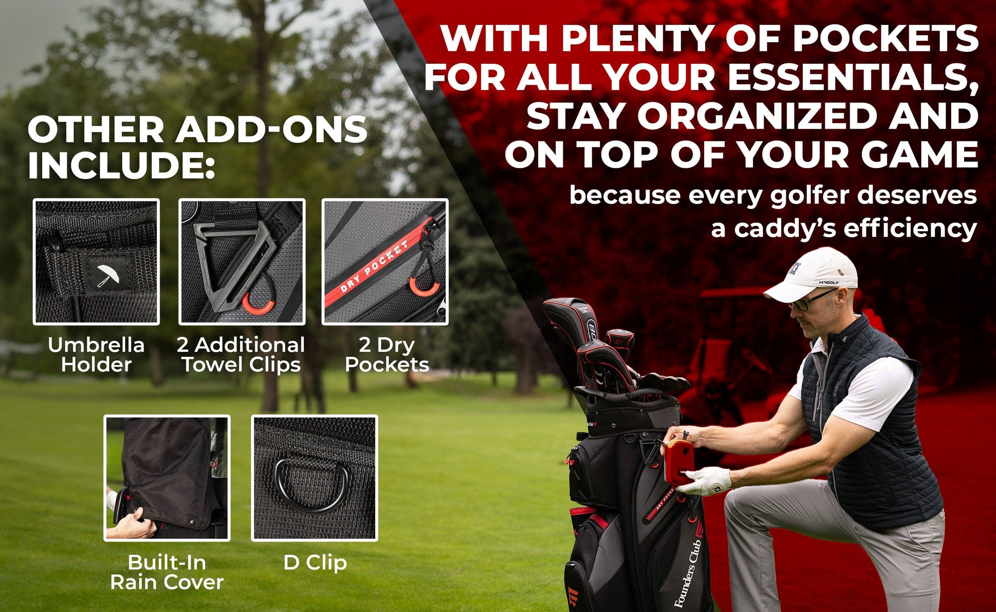 Founders Club Colorado 14 Way Full Length Divider Golf Cart Bag