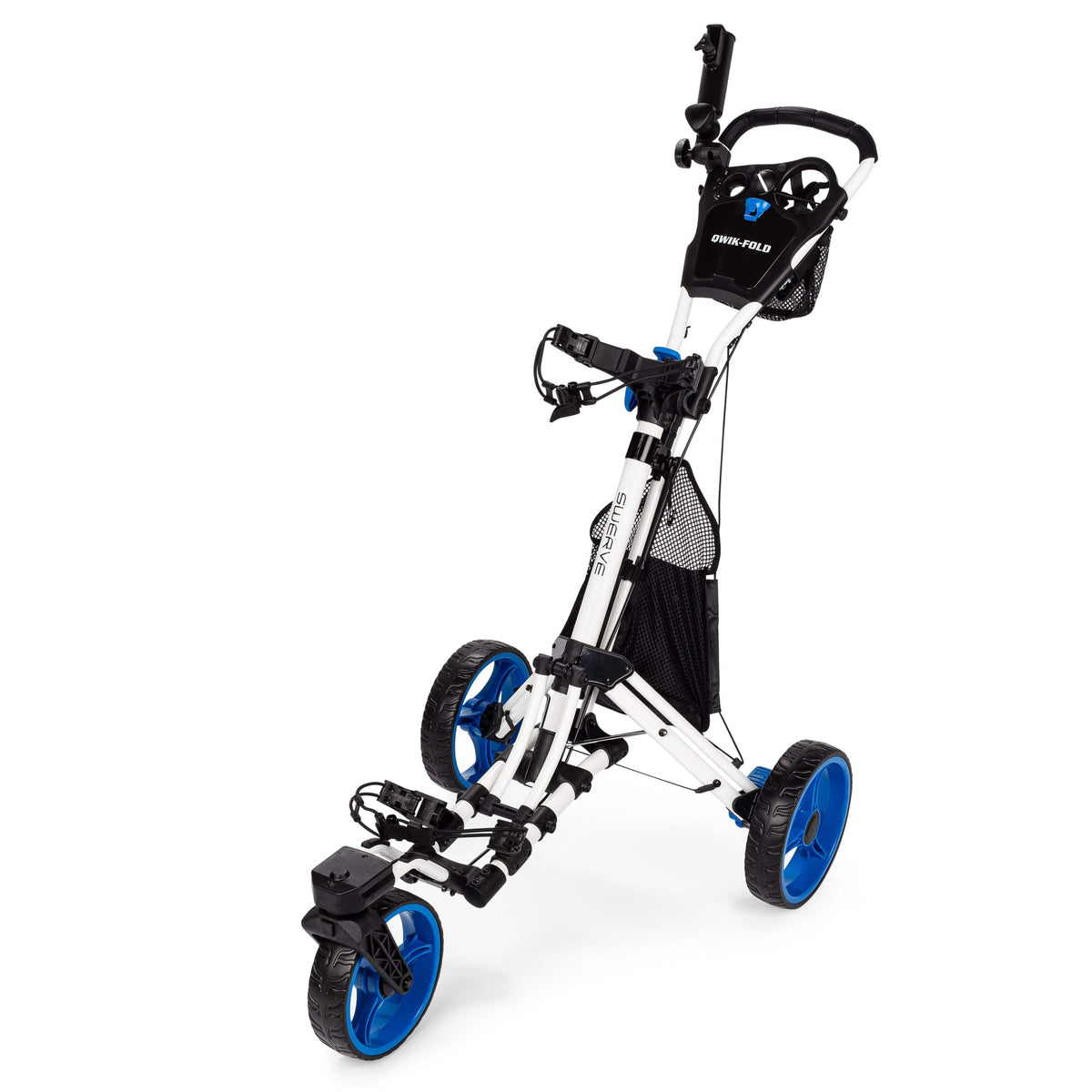 Founders Club Swerve 3 Wheel Golf Cart - White/Blue