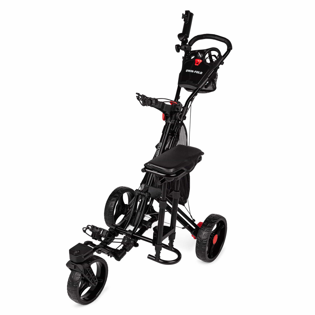 Founders Club Swerve 360 Swivel Wheel Qwik Fold Golf Push Cart with Deluxe Seat (pick color)