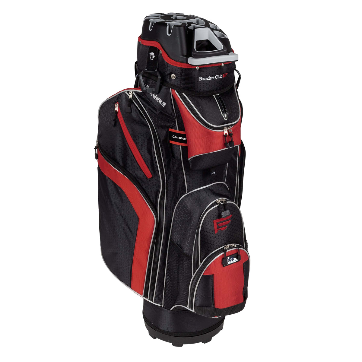 Founders Club Bomb Men&#39;s Golf Club Set with 14 Way Organizer Golf Red Bag Right Hand