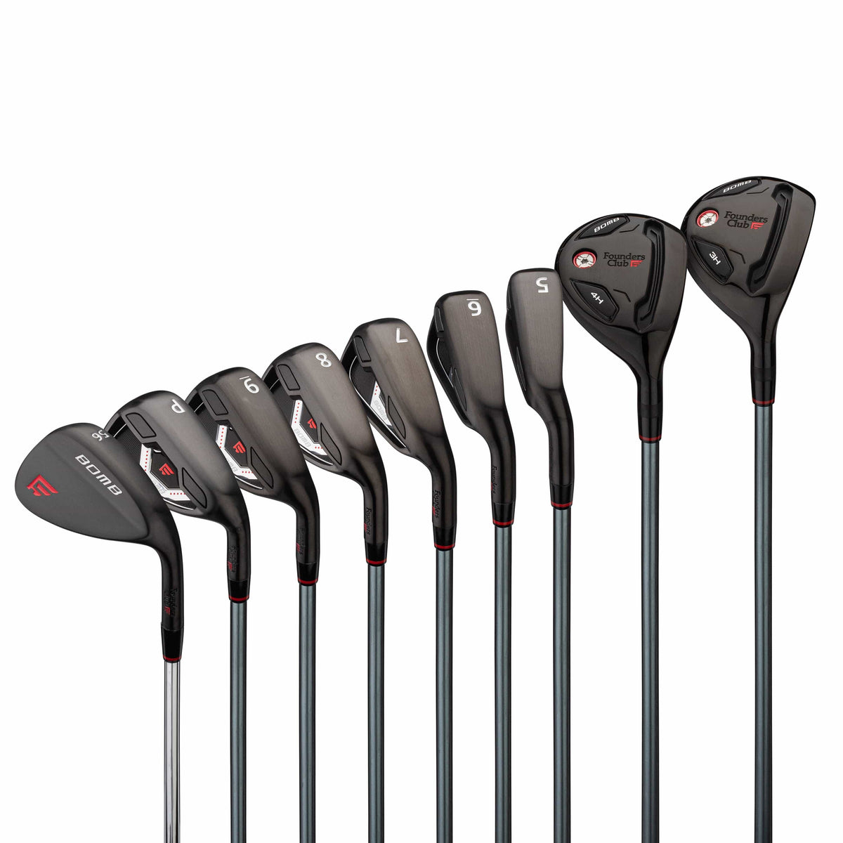 Founders Club Bomb Combo Irons Graphite Golf Set 3-PW Plus Free Sand Wedge