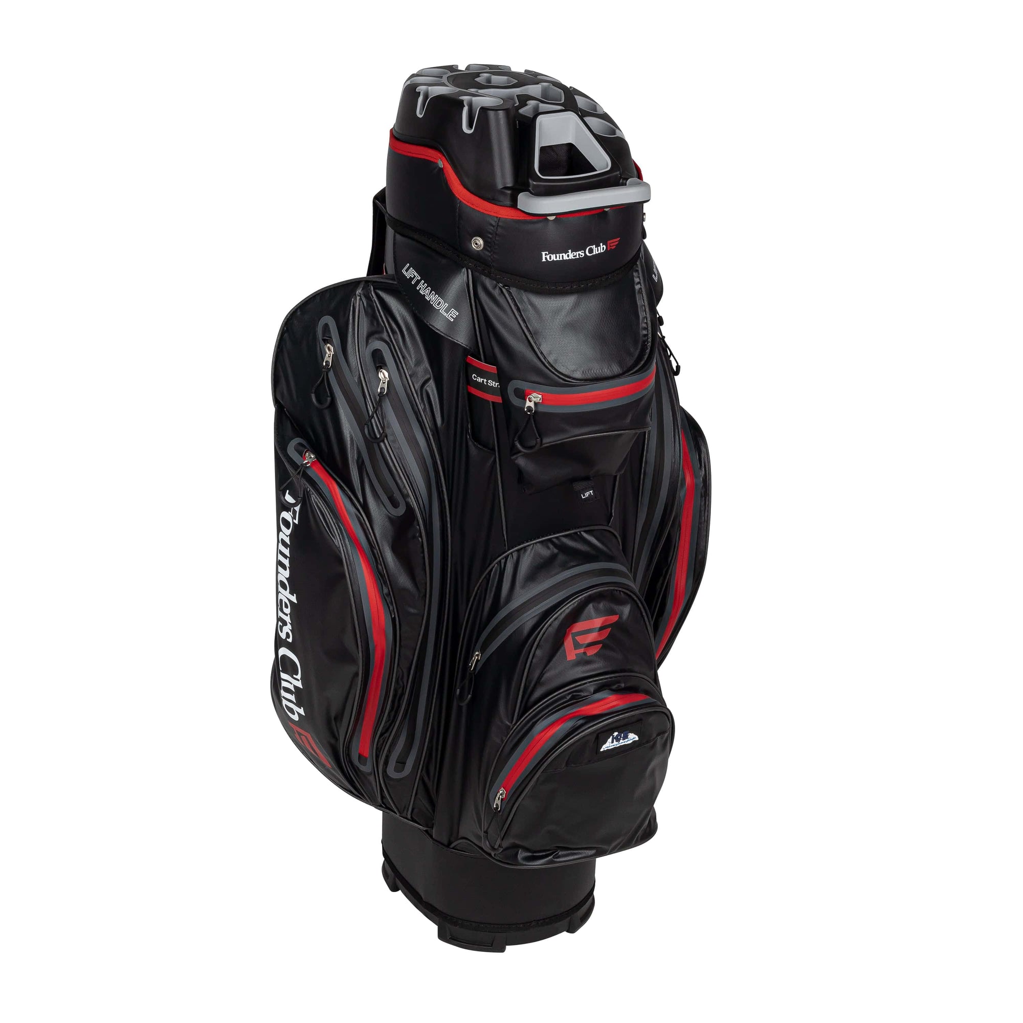 Founders Club Premium Organizer 14 Way Golf Cart Bag - Black/Red Water